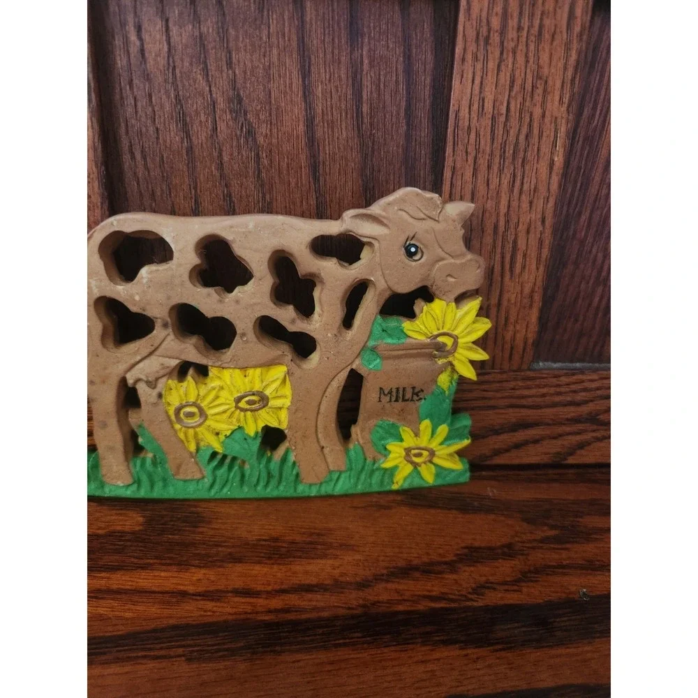 Vintage Brown Cow Milk Decorative Sign